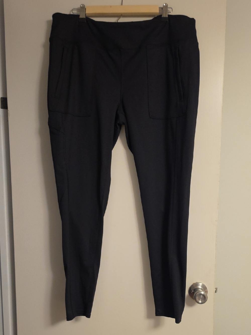 Slim Tapered Black Pull-On Ponte Knit Pants